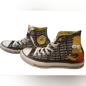 RARE Converse Bart Simpson Chuck Taylor high tops sneakers ,2013. Unisex Shoes